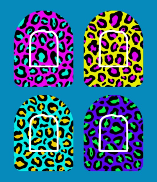 CRAZY LEOPARDS - 4 PATCH SET - OMNIPOD OVERLAYS