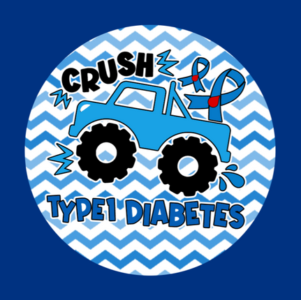 CRUSH TYPE 1 DIABETES MONSTER TRUCK - LARGE SOLID OVERLAY