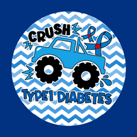 CRUSH TYPE 1 DIABETES MONSTER TRUCK - LARGE SOLID OVERLAY