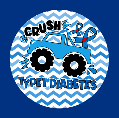 CRUSH TYPE 1 DIABETES MONSTER TRUCK - LARGE SOLID OVERLAY