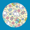 EASTER BUNNIES & EGGS PATTERN - PATCH
