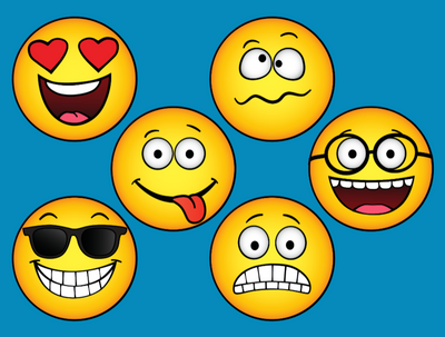 EMOJIS  - 6 PATCH SET - LARGE SOLID OVERLAYS