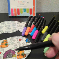 INCRAFTABLES FABRIC PAINT MARKERS (SET OF 12) - FOR USE WITH "COLOR MY JOURNEY" SUGAR PATCH OVERLAYS