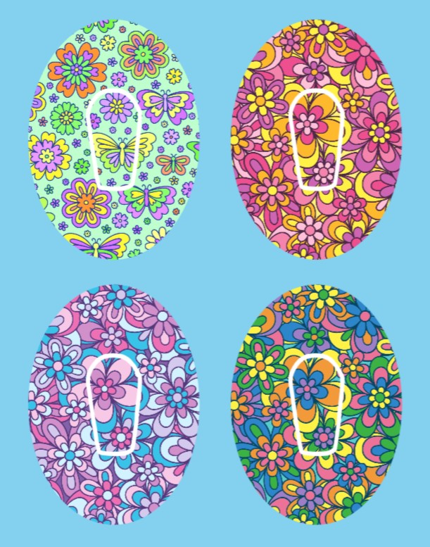 FUNKY FLOWERS 4 PATCH SET