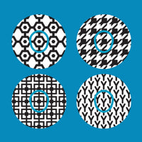 GEOMETRIC BLACK & WHITE - 4 PATCH SET - DEXCOM G7 OR DEXCOM STELO OVERLAY