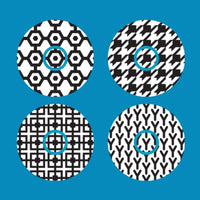 GEOMETRIC BLACK & WHITE - 4 PATCH SET - LIBRE 3 OVERLAY