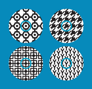GEOMETRIC BLACK & WHITE - 4 PATCH SET - LIBRE 3 OVERLAY