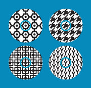 GEOMETRIC BLACK & WHITE - 4 PATCH SET -  INFUSION SET OVERLAY