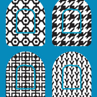 GEOMETRIC BLACK & WHITE - 4 PATCH SET -  OMNIPOD OVERLAY