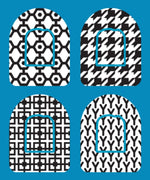 GEOMETRIC BLACK & WHITE - 4 PATCH SET -  OMNIPOD OVERLAY
