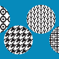 GEOMETRIC BLACK & WHITE PATTERNS - 4 PATCH SET FOR THE SUGARSHIELD™ CASE BY DECK MY DIABETES for TANDEM MOBI™ INSULIN PUMP