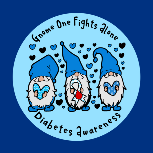 GNOME ONE FIGHTS ALONE - DIABETES AWARENESS - PATCH