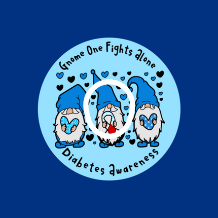 GNOME ONE FIGHTS ALONE - DIABETES AWARENESS - PATCH