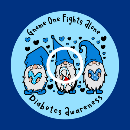 GNOME ONE FIGHTS ALONE - DIABETES AWARENESS - PATCH