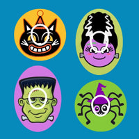 HALLOWEEN MONSTER MASH -  DEXCOM G7 OR DEXCOM STELO OVERLAYS  - 4 PATCH SET