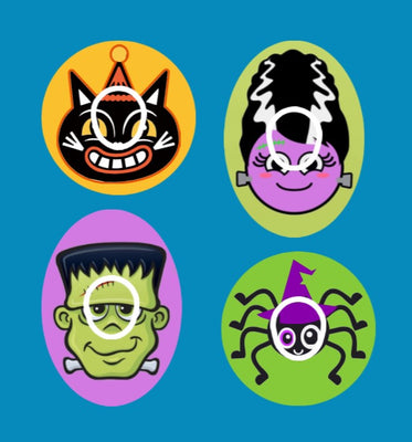 HALLOWEEN MONSTER MASH -  DEXCOM G7 OR DEXCOM STELO OVERLAYS  - 4 PATCH SET