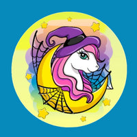 HALLOWEEN UNICORN WITCH - LARGE SOLID OVERLAY