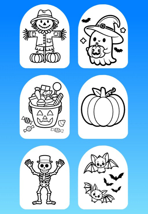 "COLOR MY JOURNEY" HALLOWEEN - 6 PATCH SET OF OMNIPOD OVERLAYS WITH CUT-OUTS