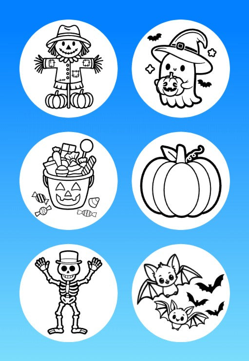 "COLOR MY JOURNEY" HALLOWEEN - 6 PATCH SET - LARGE SOLID OVERLAYS (NO CUT-OUTS)
