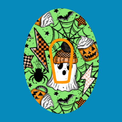 HALLOWEEN GHOST & CREEPY THINGS - DEXCOM G6 OVAL OVERLAY