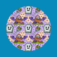 HALLOWEEN GRAVEYARD GHOSTLY TREATS - LARGE SOLID OVERLAY