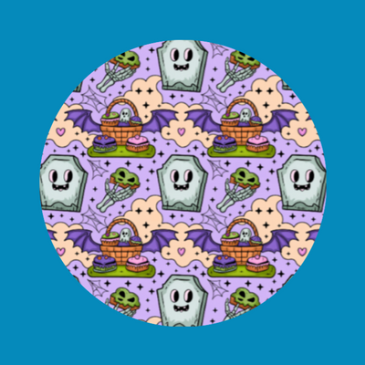 HALLOWEEN GRAVEYARD GHOSTLY TREATS - LARGE SOLID OVERLAY