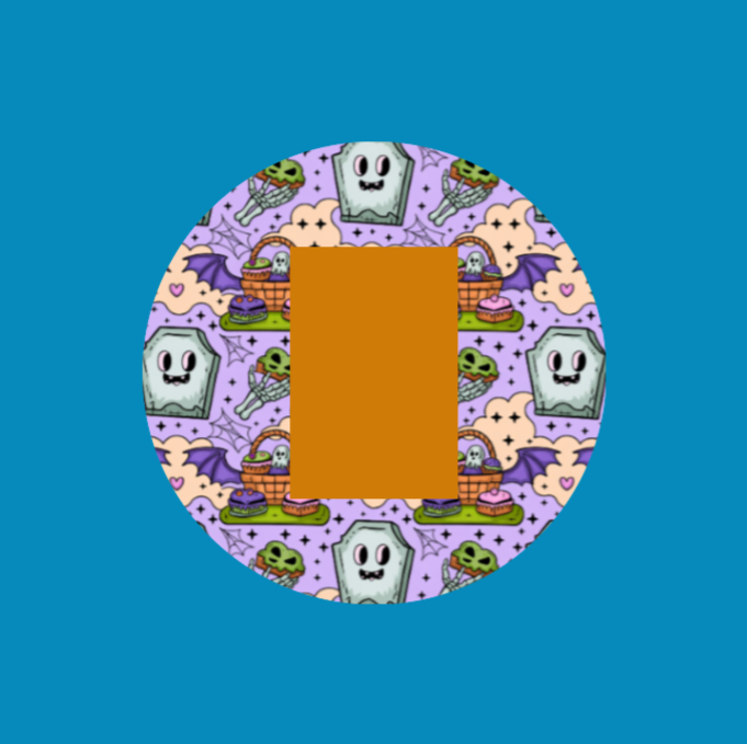 HALLOWEEN GRAVEYARD GHOSTLY TREATS - ADHESIVE PATCH FOR THE SUGARSHIELD™ CASE BY DECK MY DIABETES for TANDEM MOBI™ INSULIN PUMP