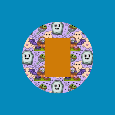 HALLOWEEN GRAVEYARD GHOSTLY TREATS - ADHESIVE PATCH FOR THE SUGARSHIELD™ CASE BY DECK MY DIABETES for TANDEM MOBI™ INSULIN PUMP