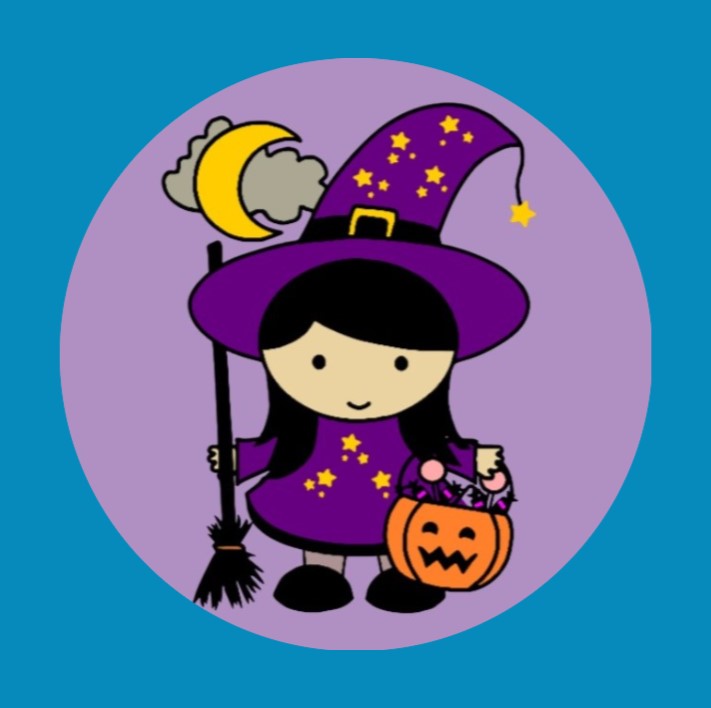 HALLOWEEN LITTLE WITCH - LARGE SOLID OVERLAY