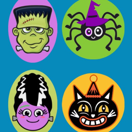 HALLOWEEN MONSTER MASH -  LARGE SOLID OVERLAYS - 4 PATCH SET