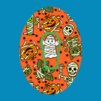 HALLOWEEN MUMMY FRIENDS - DEXCOM G6 OVAL OVERLAY