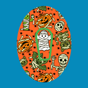 HALLOWEEN MUMMY FRIENDS - DEXCOM G6 OVAL OVERLAY