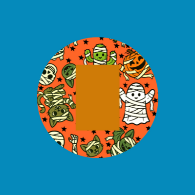 HALLOWEEN MUMMY FRIENDS - ADHESIVE PATCH FOR THE SUGARSHIELD™ CASE BY DECK MY DIABETES for TANDEM MOBI™ INSULIN PUMP
