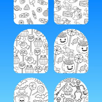 "COLOR MY JOURNEY" HALLOWEEN PATTERN - 6 PATCH SET OF OMNIPOD OVERLAYS WITH CUT-OUTS
