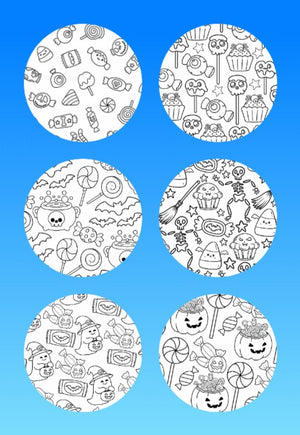 "COLOR MY JOURNEY" HALLOWEEN PATTERNS - 6 PATCH SET - LARGE SOLID OVERLAYS (NO CUT-OUTS)