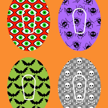 HALLOWEEN PATTERNS 4 PATCH SET