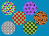 HALLOWEEN PATTERNS - LARGE SOLID OVERLAYS  - 6 PATCH SET