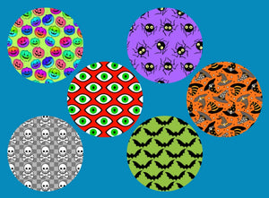 HALLOWEEN PATTERNS - LARGE SOLID OVERLAYS  - 6 PATCH SET