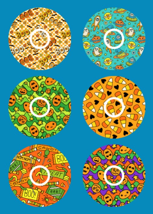 HALLOWEEN TRICK OR TREAT LIBRE 3 OVERLAYS  - 6 PATCH SET