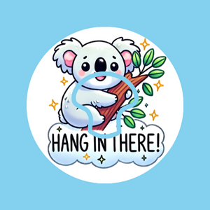 HANG IN THERE! KOALA -  MEDTRONIC GUARDIAN OVERLAY WITH CUT-OUT FOR USE WITH DECK MY DIABETES GRIPSHIELD