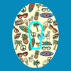HANG TEN SURF SHOP PATTERN -  DEXCOM G6 OVERLAY