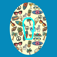 HANG TEN SURF SHOP PATTERN -  DEXCOM G6 OVERLAY
