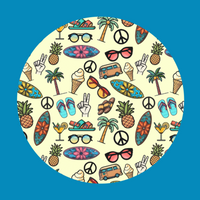 HANG TEN SURF SHOP PATTERN - LARGE SOLID OVERLAY