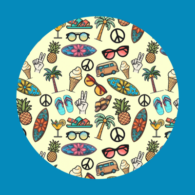 HANG TEN SURF SHOP PATTERN - LARGE SOLID OVERLAY