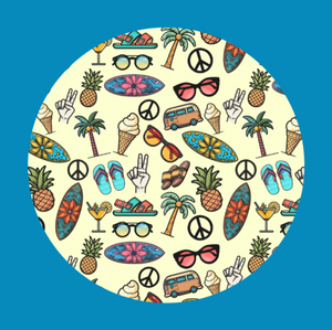 HANG TEN SURF SHOP PATTERN - LARGE SOLID OVERLAY