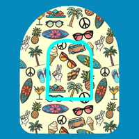 HANG TEN SURF SHOP PATTERN -  OMNIPOD OVERLAY