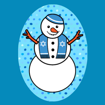 HANUKKAH SNOWMAN - LARGE SOLID OVERLAY