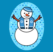 HANUKKAH SNOWMAN - LARGE SOLID OVERLAY