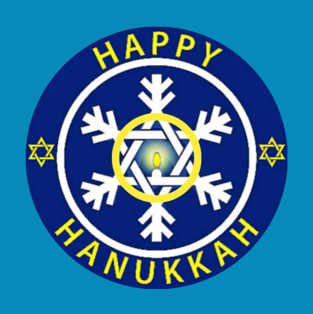 HAPPY HANUKKAH STAR OF DAVID - SNOWFLAKE  -  LIBRE 2 OVERLAY