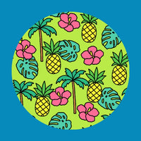 HAWAIIAN HIBISCUS & PINEAPPLE - LARGE SOLID OVERLAY